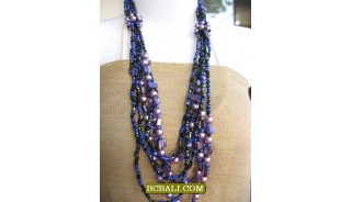 bali handmade necklaces beads multi strand long 